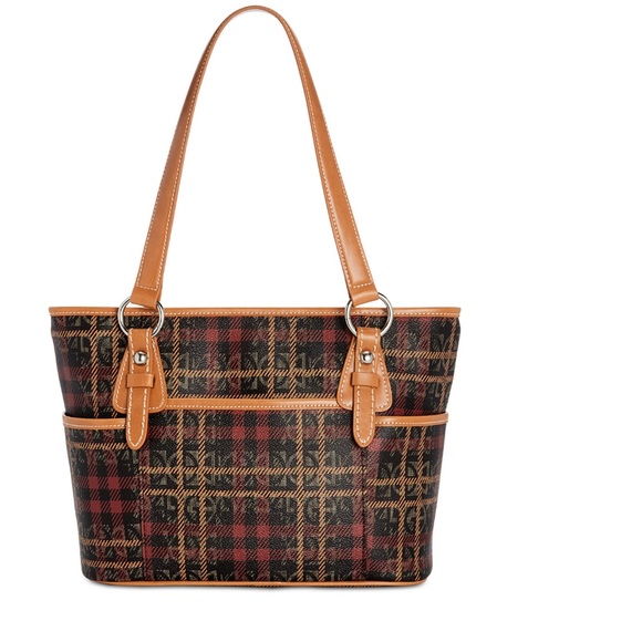 Giani Bernini Handbags - Giani Bernini Plaid Block Signature Tote Bag